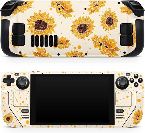 TACKY DESIGN Sunflowers Skin Compatible with Steam Deck Skin, Kawaii Yellow Steam Deck accessoriesBeige Vinyl 3m Decal Cute Full wrap Steam Deck Cover in Saudi Arabia