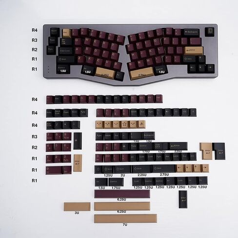 Mintcaps 9009 Grey Beige Keycaps Set 192 Keys Cherry Profile Doubleshot Custom Keyboard Retro Keycaps ISO ANSI for Cherry MX 60% 65% 70% 75% 95% Mechanical Keyboards in Kuwait