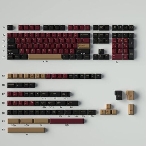 Mintcaps 9009 Grey Beige Keycaps Set 192 Keys Cherry Profile Doubleshot Custom Keyboard Retro Keycaps ISO ANSI for Cherry MX 60% 65% 70% 75% 95% Mechanical Keyboards in Kuwait