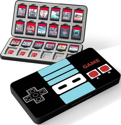 Ayochan for Nintendo Switch Game Case Boys Teens Card Cartridge Box Classic Black Game Storage with 24 Game Card Slots and 24 Micro SD Card Slots for Nintendo Switch/ Lite/ OLED Game Holder in Saudi Arabia