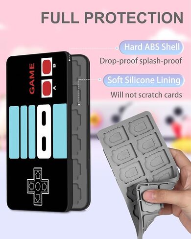 Ayochan for Nintendo Switch Game Case Boys Teens Card Cartridge Box Classic Black Game Storage with 24 Game Card Slots and 24 Micro SD Card Slots for Nintendo Switch/ Lite/ OLED Game Holder in Saudi Arabia