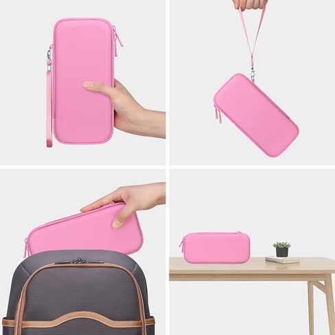 BOVKE Hard Storage Case for Blaze Evercade EXP Handheld, Extra Mesh Pocket for Evercade EXP Console Charging Cable, Cartridges and Other Accessories, Pink in Saudi Arabia