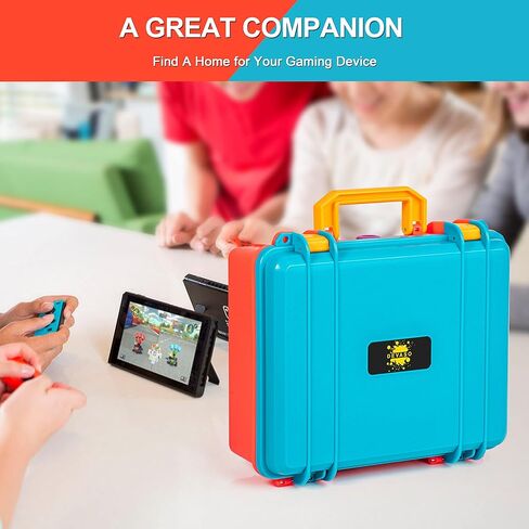 حقيبة حمل CENPIN لجهاز Nintendo Switch/Switch OLED Model 2021، حقيبة حمل محمولة بغطاء صلب واقٍ لمفتاح التبديل وحقيبة سفر لوحدة التحكم والملحقات (برتقالي وأزرق) in Kuwait