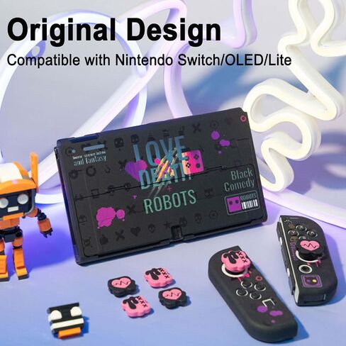 Switch Thumb Grips Joystick Caps Compatible with Nintendo Switch, Cute Silicone Joystick Cover Compatible with Nintendo Switch OLED/Lite Controller Accessories in Saudi Arabia