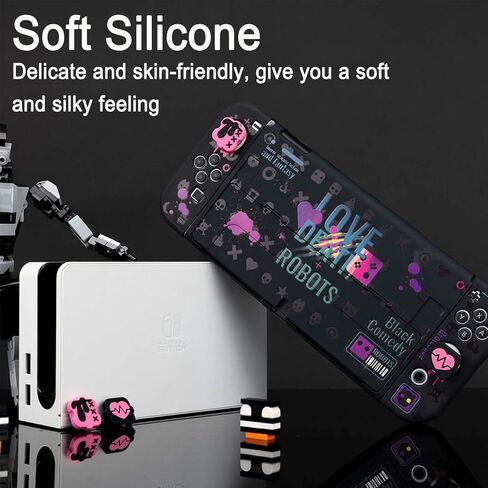 Switch Thumb Grips Joystick Caps Compatible with Nintendo Switch, Cute Silicone Joystick Cover Compatible with Nintendo Switch OLED/Lite Controller Accessories in Saudi Arabia