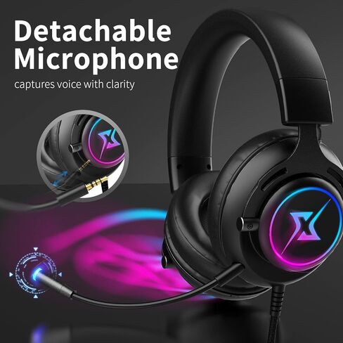 تارجيل سماعة راس للالعاب مع ميكروفون - صوت محيطي 7.1 / سلك USB / ميكروفون قابل للفصل / وسائد جيدة التهوية - سماعة راس للالعاب لبلاي ستيشن 5/ بلاي ستيشن 4/ سويتش/ الكمبيوتر/اللابتوب/ماك in Kuwait