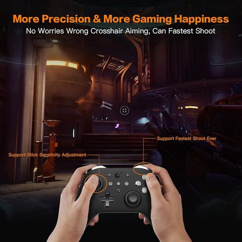 وحدة تحكم GuliKit Kingkong 2 Pro، [بدون انجراف] وحدة تحكم بتأثير القاعة اللاسلكية، وحدة تحكم ألعاب بلوتوث للتبديل/Android/iOS/PC/MacOS، طراز Pro FPS، وحدة تحكم مزدوجة الإحساس (أسود) in Kuwait