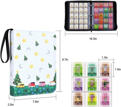kitguard 300 Pockets Binder Compatible with Amiibo Cards, ACNH NFC Tags Mini Size Game Cards Carrying Case with Sleeves in Kuwait