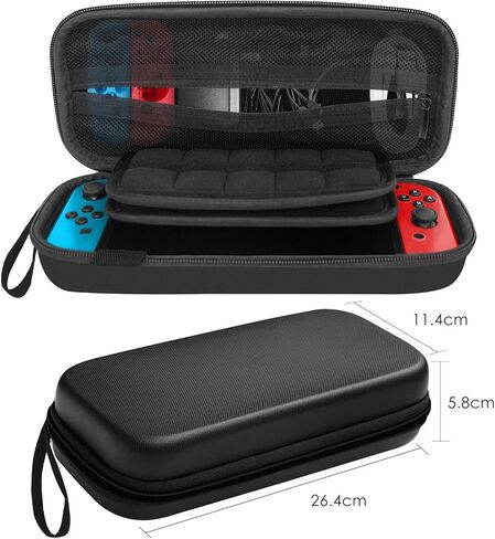 JETech Carrying Case for Switch 2017 Model with 20 Game Cartridge Holders, Black in Kuwait