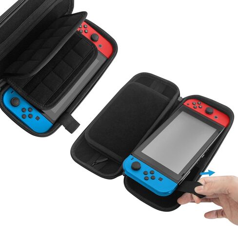 JETech Carrying Case for Switch 2017 Model with 20 Game Cartridge Holders, Black in Kuwait