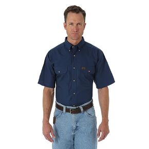 Wrangler Riggs Workwear Men's Foreman Short Sleeve Ripstop Work Shirt