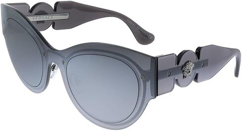 Versace VE 2234 10016G Grey Silver Plastic Cat-Eye Sunglasses Silver Mirror Lens in Saudi Arabia