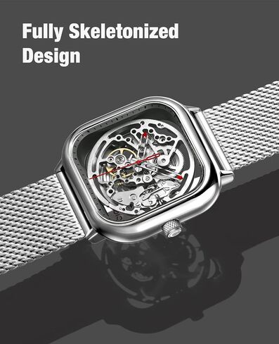 CIGA Design Automatic Mechanical Watch C Series Skeleton Analog Wrist Watch with Milanese and Leather Strap Sapphire Crystal Mirror Gifts for Men and Women in Saudi Arabia