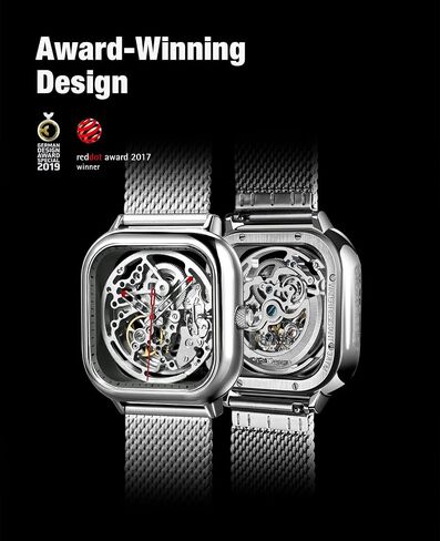 CIGA Design Automatic Mechanical Watch C Series Skeleton Analog Wrist Watch with Milanese and Leather Strap Sapphire Crystal Mirror Gifts for Men and Women in Saudi Arabia