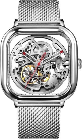 CIGA Design Automatic Mechanical Watch C Series Skeleton Analog Wrist Watch with Milanese and Leather Strap Sapphire Crystal Mirror Gifts for Men and Women in Saudi Arabia