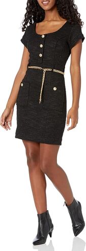 GUESS Women's Short Sleeve Tiffany Tweed Mini Dress in Saudi Arabia