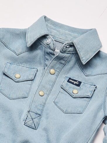 Wrangler Baby Boys' Western Long Sleeve Denim Bodysuit in Saudi Arabia