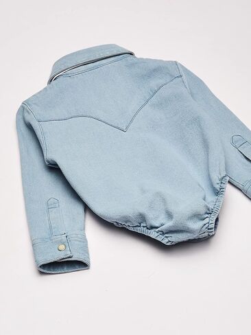 Wrangler Baby Boys' Western Long Sleeve Denim Bodysuit in Saudi Arabia
