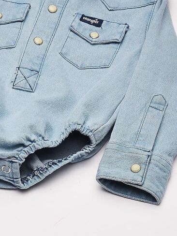 Wrangler Baby Boys' Western Long Sleeve Denim Bodysuit in Saudi Arabia