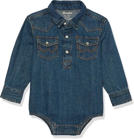 بدلة للجسم من قماش الدنيم بأكمام طويلة للأولاد من Wrangler Baby in Kuwait
