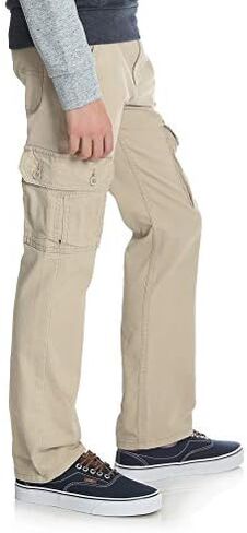 Wrangler Boys' Premium Stretch Cargo Pants + Adjustable Waistband (Buff Tan) in Saudi Arabia