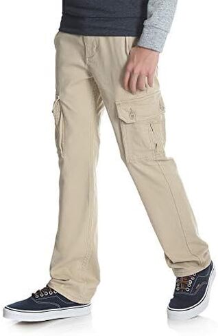 Wrangler Boys' Premium Stretch Cargo Pants + Adjustable Waistband (Buff Tan) in Saudi Arabia