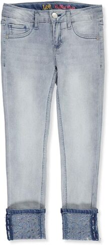 LEE Big Girls Cuffed Crop Jeggings - Skull wash, 10 in Kuwait
