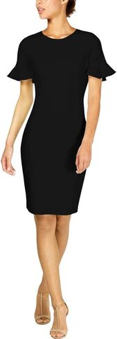 Calvin Klein Women's Short Flutter Sleeved Sheath Dress in Kuwait