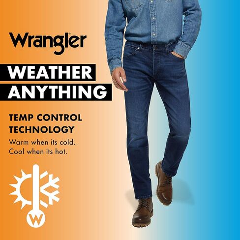بنطلون جينز مدبب بمقاس عادي للرجال من Wrangler in Kuwait