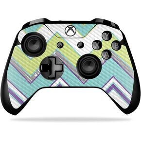 غلاف MightySkins من ألياف الكربون لوحدة تحكم Microsoft Xbox One X - Lime Chevron | لمسة نهائية واقية ومتينة من ألياف الكربون | سهل التطبيق والإزالة وتغيير الأنماط | صنع في الولايات المتحدة الأمريكية