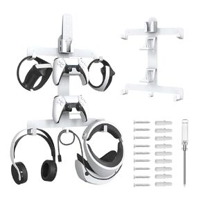 Uxilep PS VR2 Wall Mount Kit,8 in 1 PS5 Metal Wall Mount Storage Stand with PS VR 2 Sense Controller & Headset Hanger Compatiable with Meta Oculus Quest 2 3 Accessories Bundle in Saudi Arabia