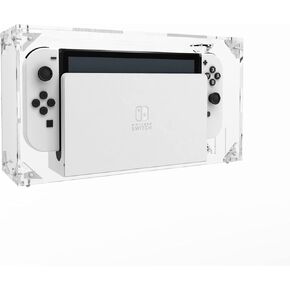 MANWU تجميع غطاء صندوق عرض الغبار الواقي لطراز Nintendo Switch OLED الجديد (الغطاء فقط)، غلاف شفاف من الأكريليك متوافق مع Switch in Kuwait