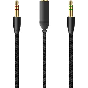 Arzweyk Headset Y-Splitter Audio Cable, 3.5mm 2-in-1 Gaming PC Headphone Adapter Cord for Razer Kraken X/ Black Shark V2 Pro/ Electra V2 Pro/ Razer Nari/ Razer Tiamat/ Razer Moray/ Razer Electra V2 in Saudi Arabia