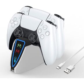 PS5 Controller Charging Station, PS5 Controller Charger Built-in Chargering Intelligent Protection Module and Charge Remind LED ，PS5 Fast Charging Dock Station for Playstation 5 Dualsense Controller in Saudi Arabia