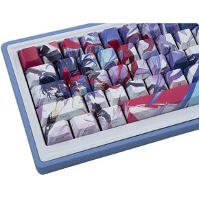 Honkai Kafka Keycaps, 104 + 31 backlit keycap set, 5-side Dye-Sublimation PBT Keycaps, Cherry Profile Custom Keycaps for DIY Cherry MX Mechanical Gaming Keyboards in Saudi Arabia