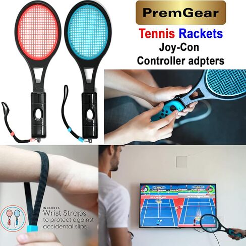 Nintendo Switch Sports Switch with Leg Strap accessory, 2 Tennis Rackets, 24 Slot Game Card Holder & PremGear Cleaning Cloth in Saudi Arabia