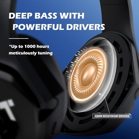 TONEMAC H24 Gaming Headset, 7.1 Surround Sound, Adjustable Noise Reduction Microphone, Memory Foam EarPads, Lightweight Gaming On-Ear Headphones for PC/PS4/PS5/Laptop, 6.8ft USB Cable -Black in Kuwait