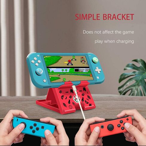 حامل Busjoy لجهاز Nintendo Switch، وSteam Deck، وSwitch OLED، وSwitch Lite، وحامل قابل للتعديل بزاوية عبور الحيوانات، ودعامة محمولة قابلة للطي وغير قابلة للانزلاق in Kuwait