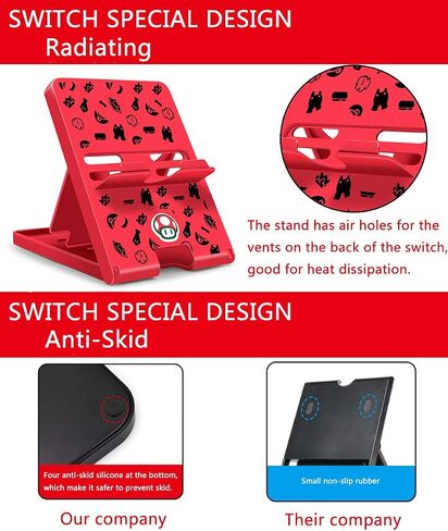 حامل Busjoy لجهاز Nintendo Switch، وSteam Deck، وSwitch OLED، وSwitch Lite، وحامل قابل للتعديل بزاوية عبور الحيوانات، ودعامة محمولة قابلة للطي وغير قابلة للانزلاق in Kuwait