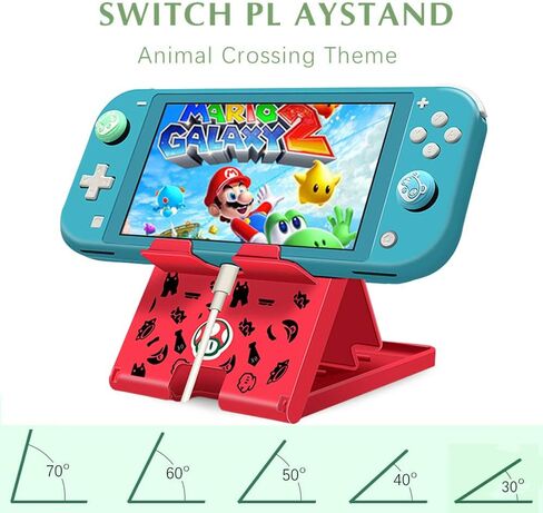 حامل Busjoy لجهاز Nintendo Switch، وSteam Deck، وSwitch OLED، وSwitch Lite، وحامل قابل للتعديل بزاوية عبور الحيوانات، ودعامة محمولة قابلة للطي وغير قابلة للانزلاق in Kuwait