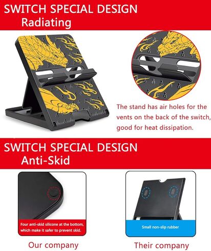 حامل Busjoy لجهاز Nintendo Switch، وSteam Deck، وSwitch OLED، وSwitch Lite، وحامل قابل للتعديل بزاوية عبور الحيوانات، ودعامة محمولة قابلة للطي وغير قابلة للانزلاق in Kuwait