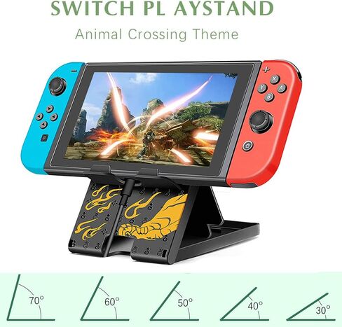 حامل Busjoy لجهاز Nintendo Switch، وSteam Deck، وSwitch OLED، وSwitch Lite، وحامل قابل للتعديل بزاوية عبور الحيوانات، ودعامة محمولة قابلة للطي وغير قابلة للانزلاق in Kuwait