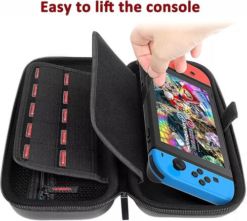 حقيبة حمل Freelight Switch متوافقة مع Nintendo Switch، مجموعة ملحقات 12 في 1 مع حقيبة واقية للسفر، واقي شاشة عالي الدقة و6 قطع من أغطية مقابض الإبهام in Saudi Arabia