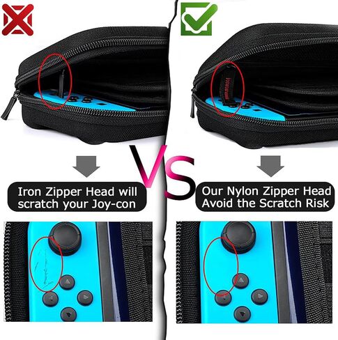 حقيبة حمل Freelight Switch متوافقة مع Nintendo Switch، مجموعة ملحقات 12 في 1 مع حقيبة واقية للسفر، واقي شاشة عالي الدقة و6 قطع من أغطية مقابض الإبهام in Saudi Arabia