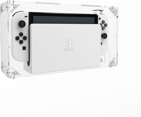 MANWU تجميع غطاء صندوق عرض الغبار الواقي لطراز Nintendo Switch OLED الجديد (الغطاء فقط)، غلاف شفاف من الأكريليك متوافق مع Switch in Kuwait