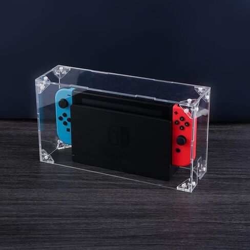 MANWU تجميع غطاء صندوق عرض الغبار الواقي لطراز Nintendo Switch OLED الجديد (الغطاء فقط)، غلاف شفاف من الأكريليك متوافق مع Switch in Kuwait
