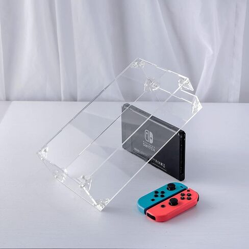 MANWU تجميع غطاء صندوق عرض الغبار الواقي لطراز Nintendo Switch OLED الجديد (الغطاء فقط)، غلاف شفاف من الأكريليك متوافق مع Switch in Kuwait