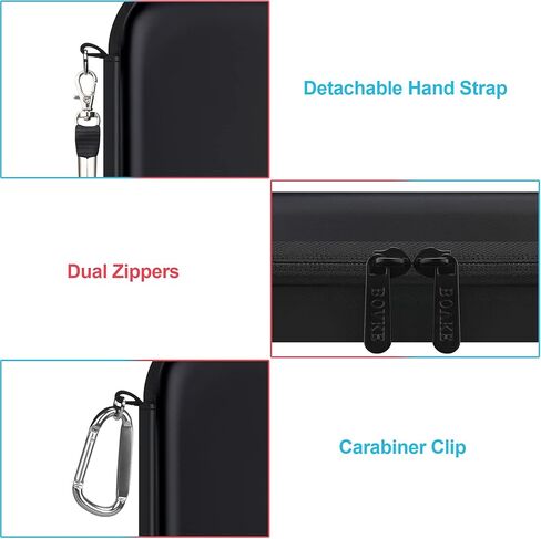 BOVKE Switch Case Compatible with Nintendo Switch /OLED Model, Hard Protective Nintendo Switch Carrying Case with Game Cartridges Storage & Playstand Function, Extra Mesh Pouch for Accessories, Grey in Kuwait