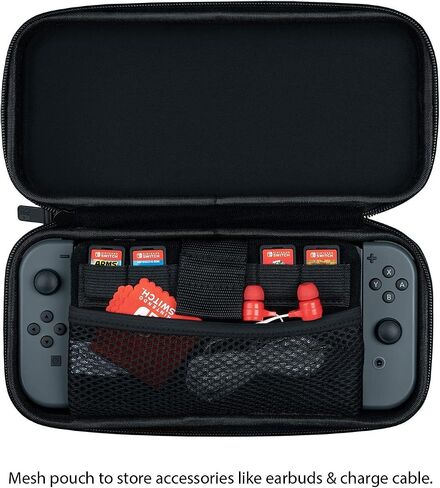 PDP Gaming Elite Slim Travel Case For Console, Up To 6 Games: Grey - Nintendo Switch in Saudi Arabia
