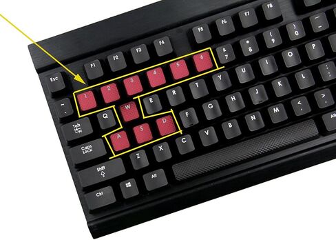 HUYUN 1set FPS Backlit Key Caps Replacement for Corsair K70RGB K70 K95 K90 K65 K63 Gaming Keyboards Cherry Key switches (Red) in Saudi Arabia